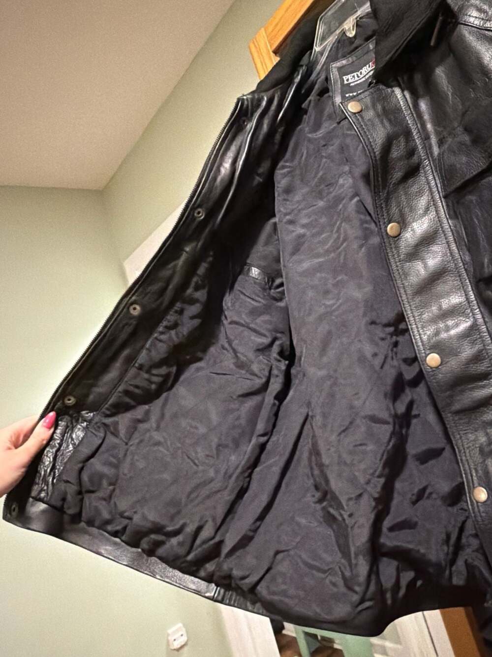 Petorucci Authentic Outerwear Men's Black Grain Leather Field Jacket - Picture 3 of 11